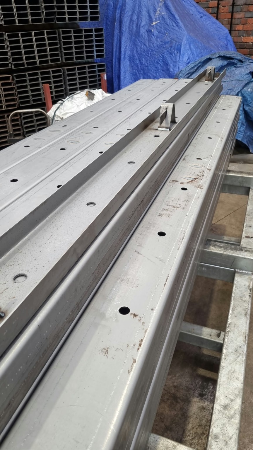 Three-metre rigid steel road forms manufactured in a West Midlands workshop